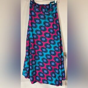 Advance Apparels Free Style Pink/Blue Maxi Wrap Skirt Tropical